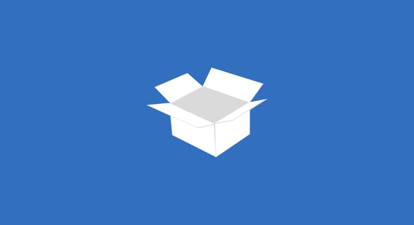 Blue background with open box