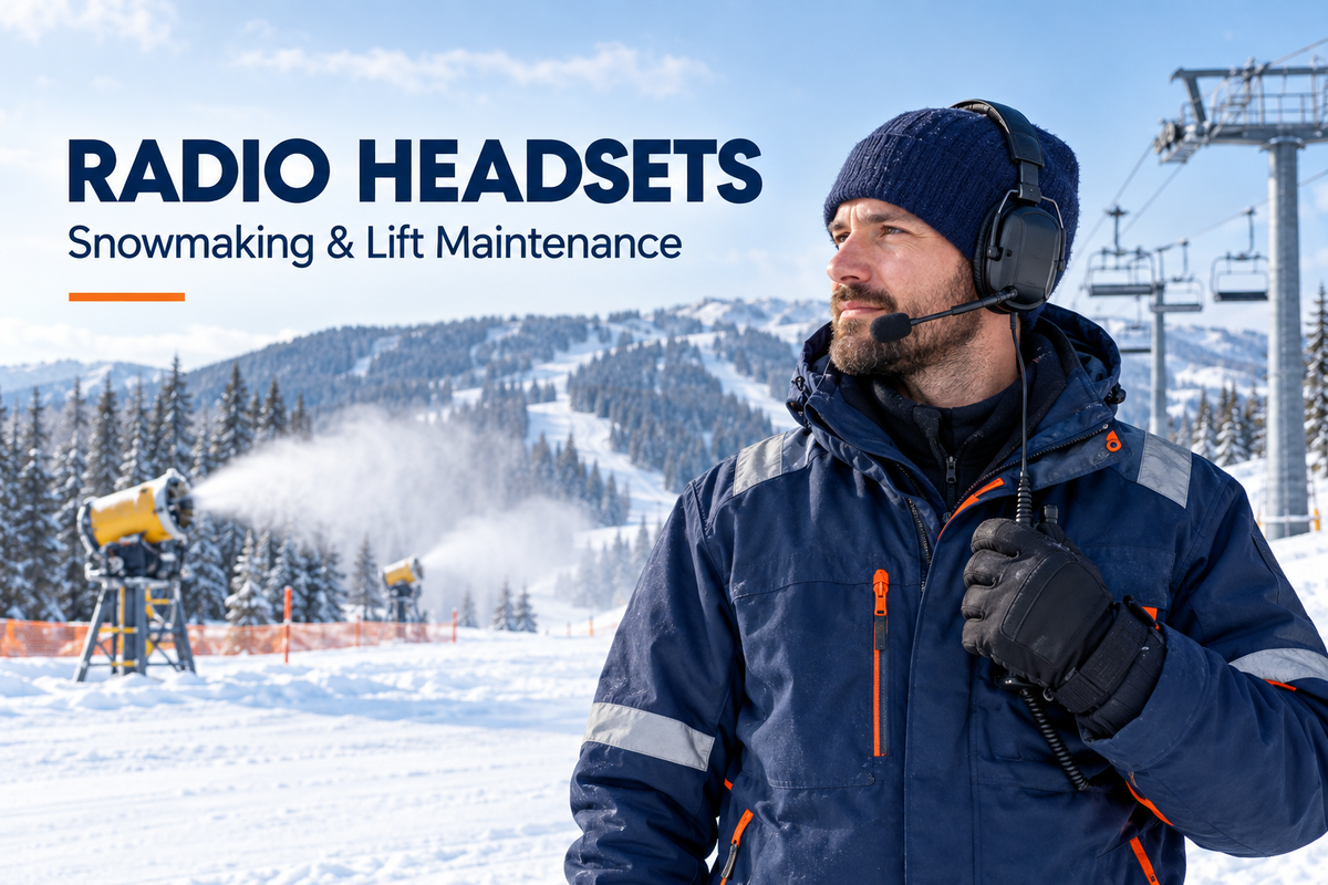 Radio headsets for snowmaking and lift maintenance at a ski resort