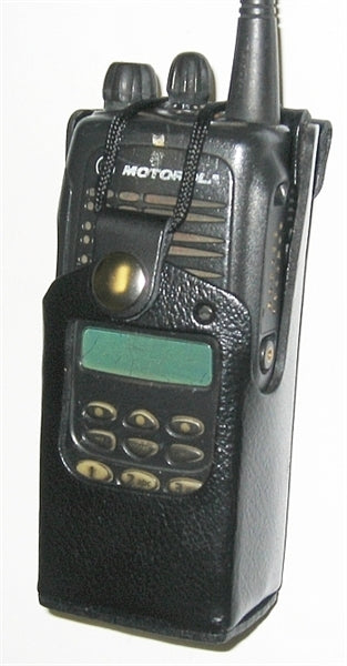 LEATHER FIXED BELT LOOP CASE FOR MOTOROLA HT1250 SERIES RADIO -PARTIAL KEYPAD Holsters & Cases Waveband Communications