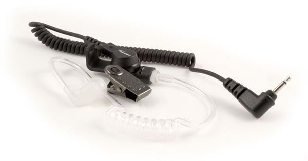 589-2006-057 (V) Receive-Only Earpiece with Coil Cord and Right Angle Plug Receive-Only Earpieces Waveband Communications