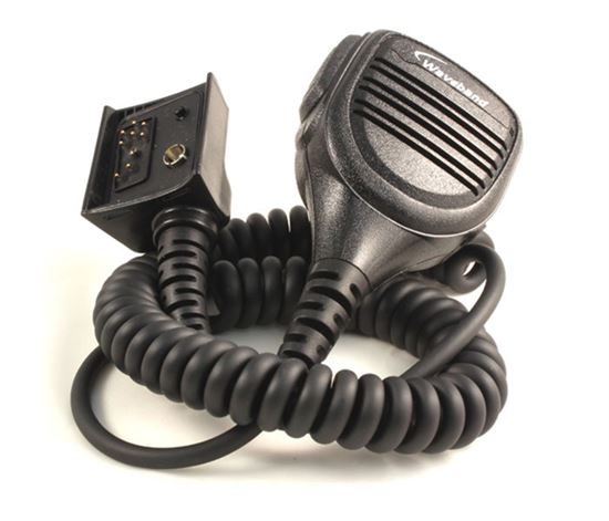 Rugged lapel mic with over the ear receive-only earpiece for Harris Ma/Com P7100 Series Portable Radios - Waveband Communications