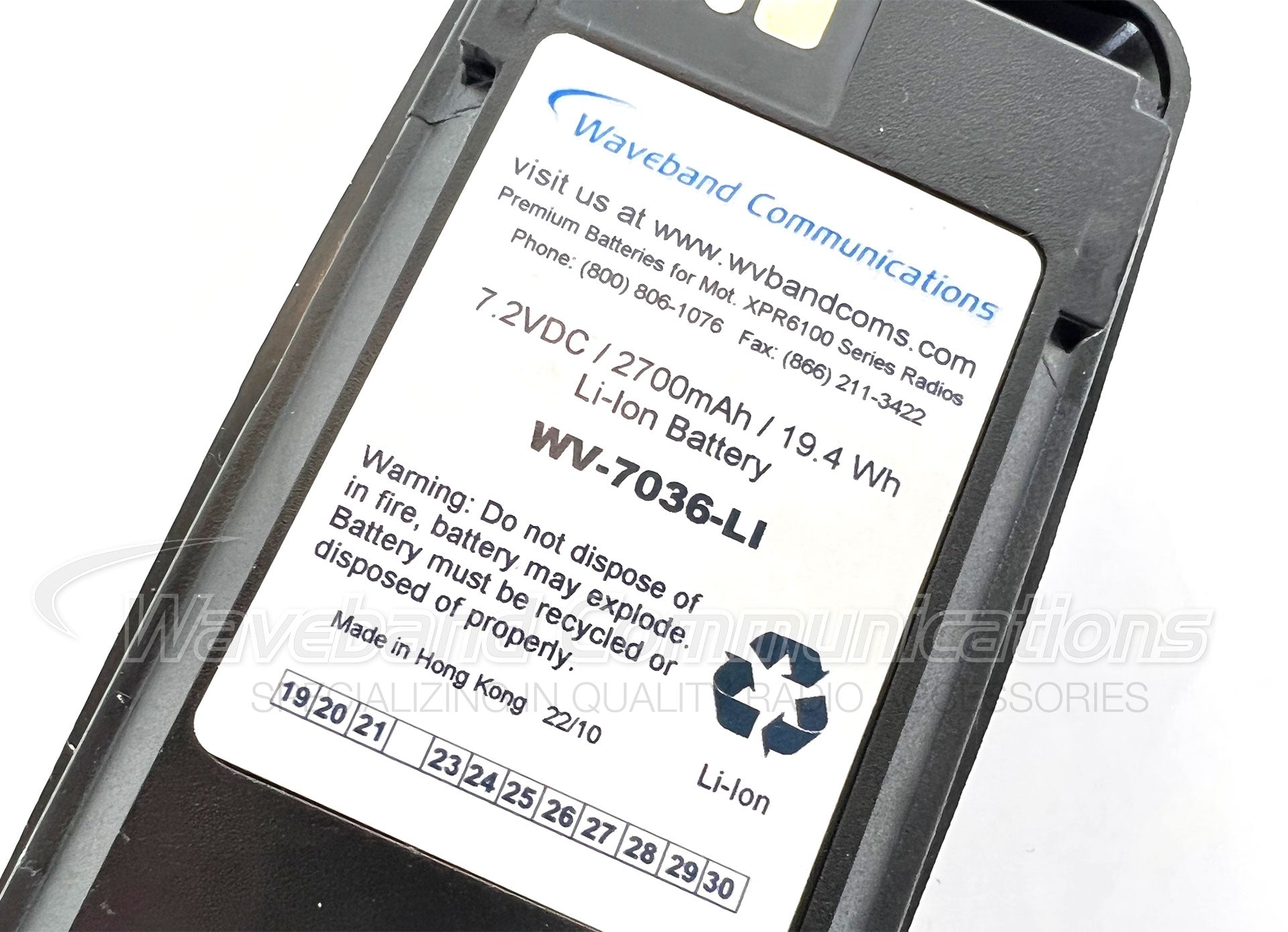Intrinsically Safe Battery for Motorola XPR6100, XPR6300, XPR6350, XPR6380, XPR6500, XPR6550 and Vertex Standard VXD720 Batteries Waveband Communications