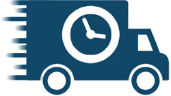 Same Day Shipping Fast Blue Truck with Clock