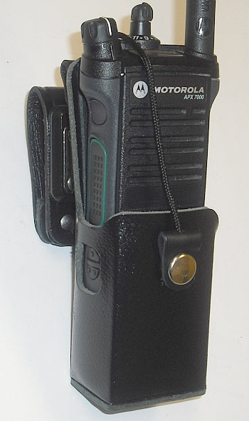PMLN5326 Waveband Heavy Duty Leather Case For Motorola APX 7000 Series Radio WB#WV-2099B-C(This model clips on to any police or military utility belt) - Waveband Communications