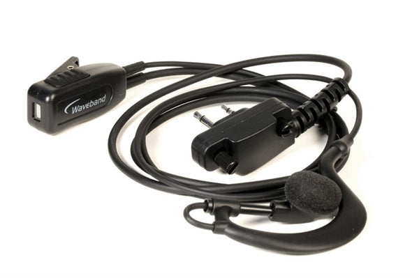 Rugged Lapel Microphone with scorpion ear piece for Icom F33/F43/F43TR/ F14/F24/F3001/ F4001/F3101D/F4101D/ F3021/F4021 Radios. WB#WC-Scorpion-I3 - Waveband Communications