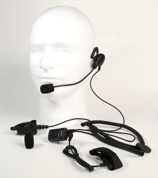Mono Heavy duty Behind The Head Headset for Harris M/A Com XG-15 - Waveband Communications