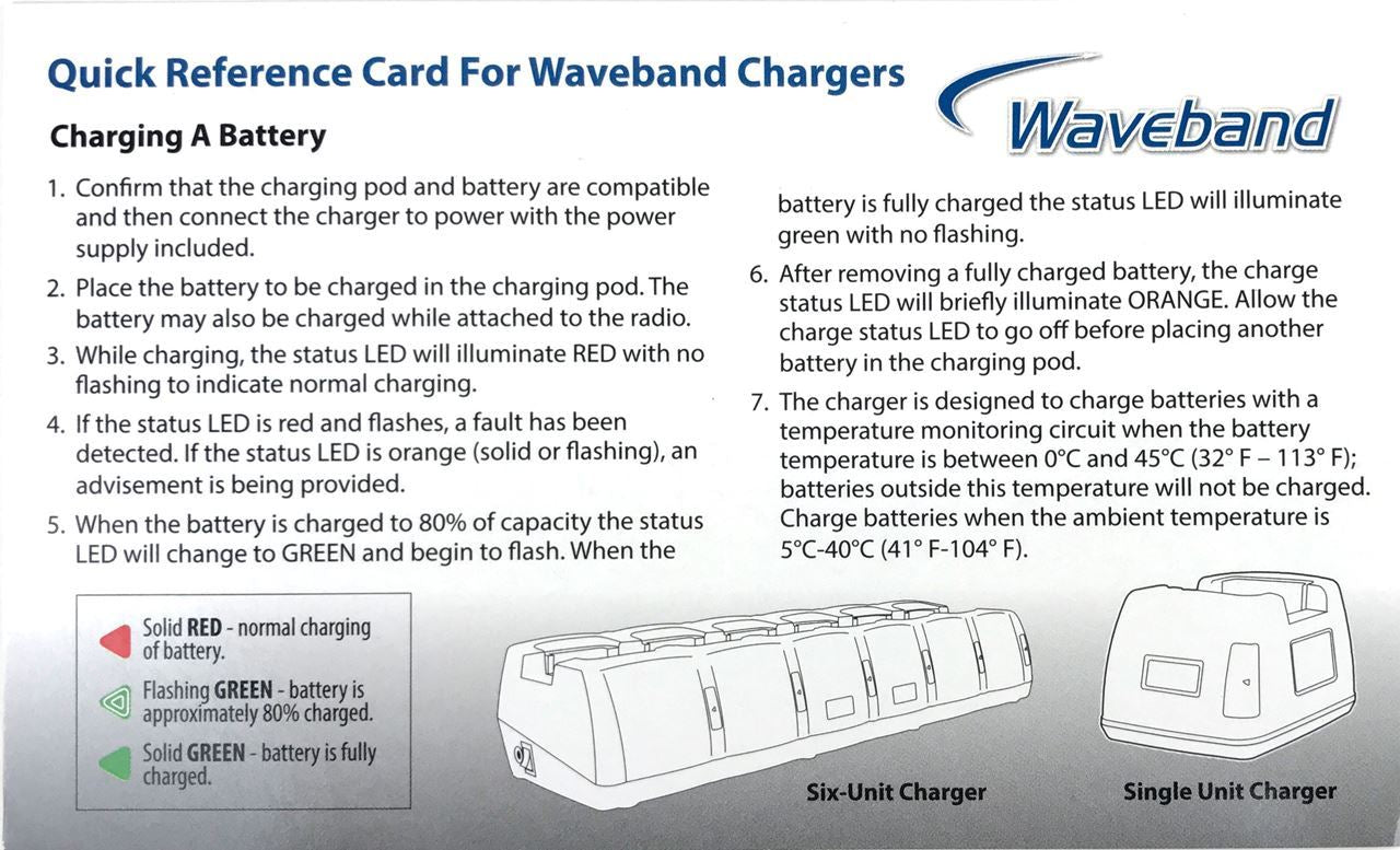Six station conditioning charger for Icom F50 whisper radios - Waveband Communications