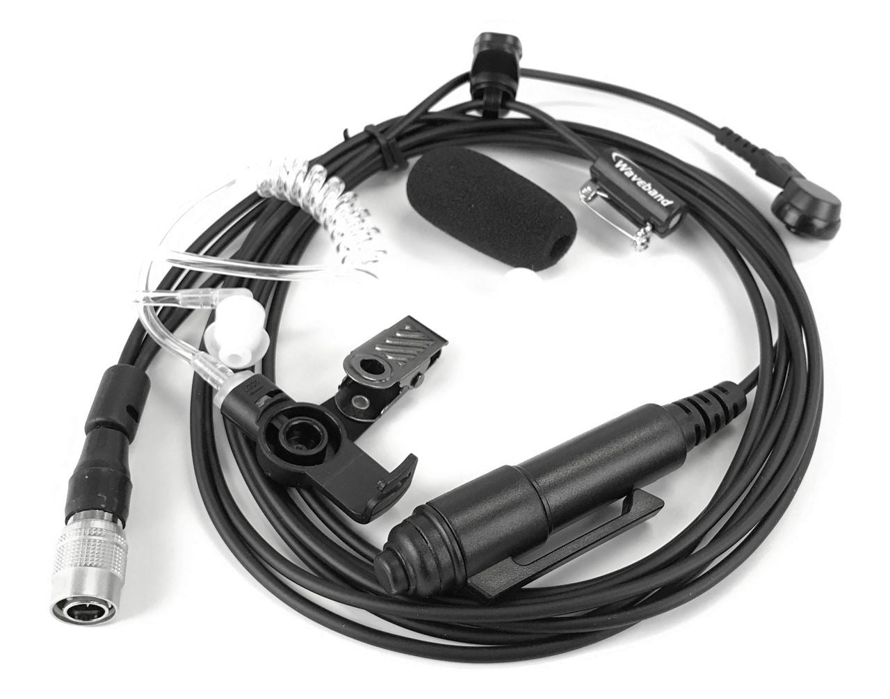 Comparable KHS-12 3 wire mini lapel mic with earphone for use with the Kenwood TK2180 Portable Radio - Waveband Communications