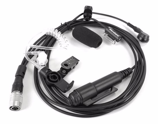Comparable KHS-12 3 wire mini lapel mic with earphone for use with the Kenwood TK-5210G Portable Radio - Waveband Communications
