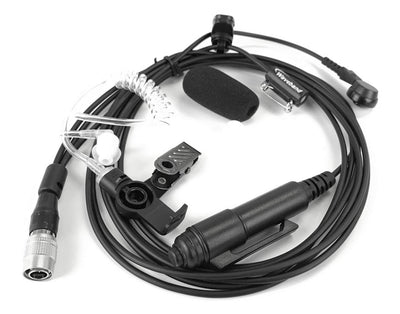 Comparable KHS-12 3 wire mini lapel mic with earphone for use with the Kenwood NX-5400 Portable Radio - Waveband Communications
