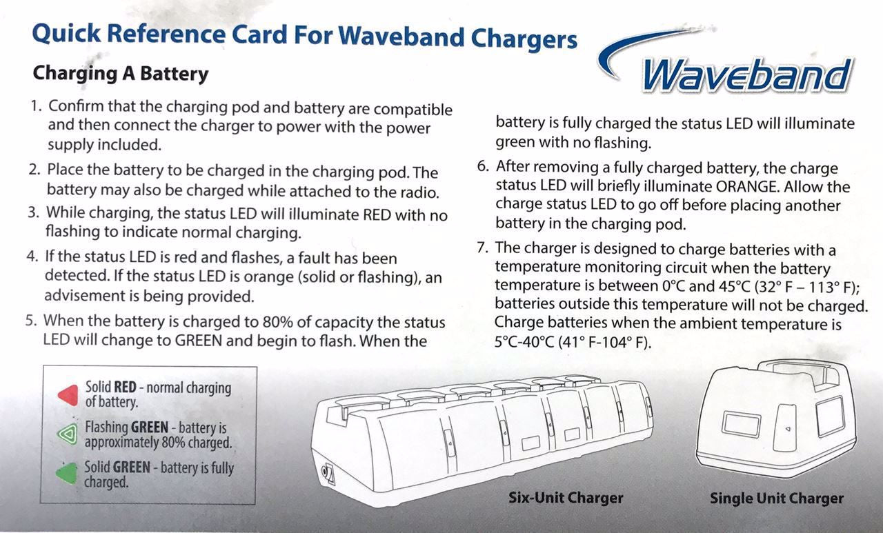 WV-KNG150P Charger for Bendix King KNG-P150 Handheld Radios - Waveband Communications