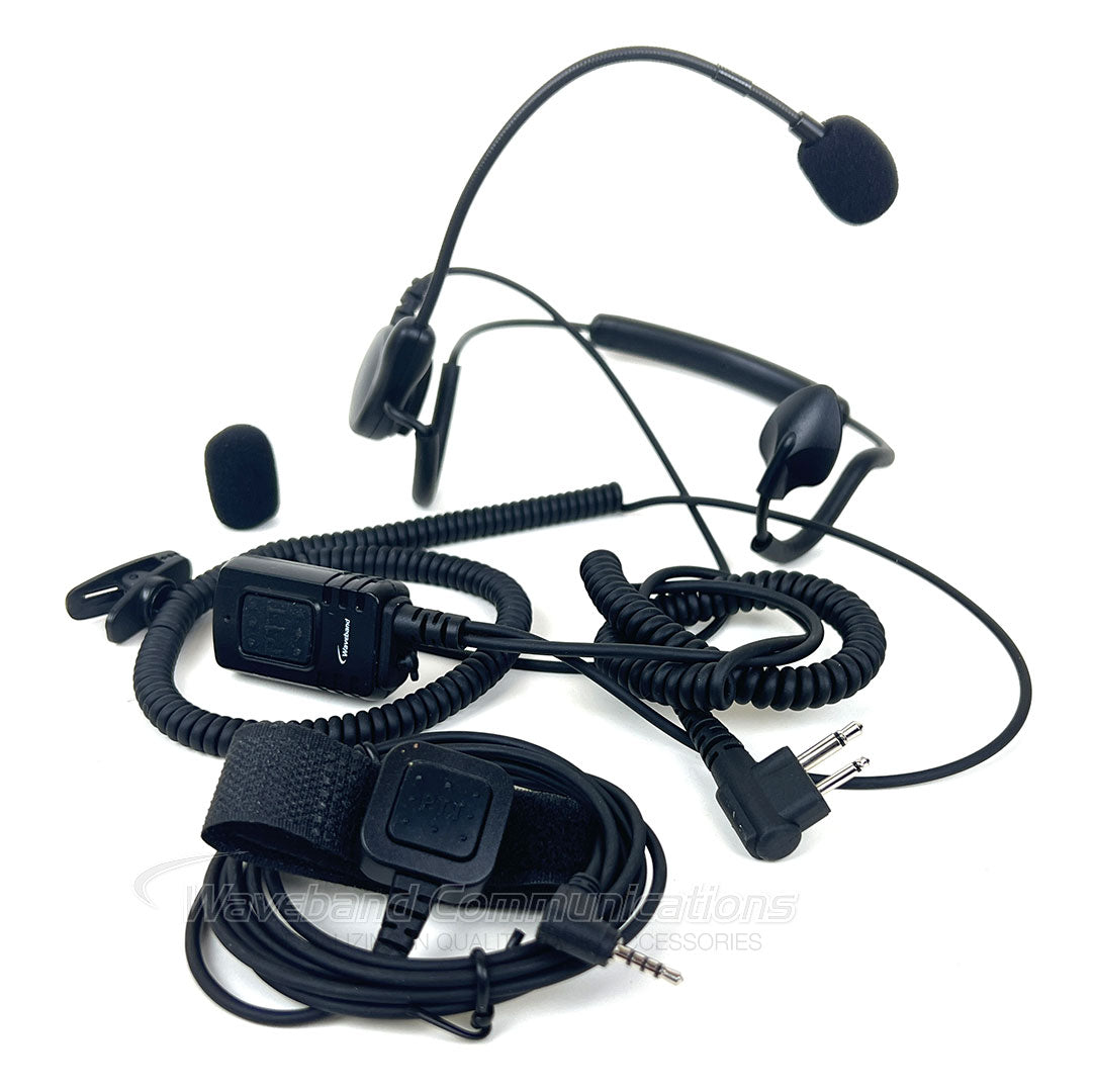 Motorola CP200 Behind the Head Headset with Veclro Finger Loop PTT Button